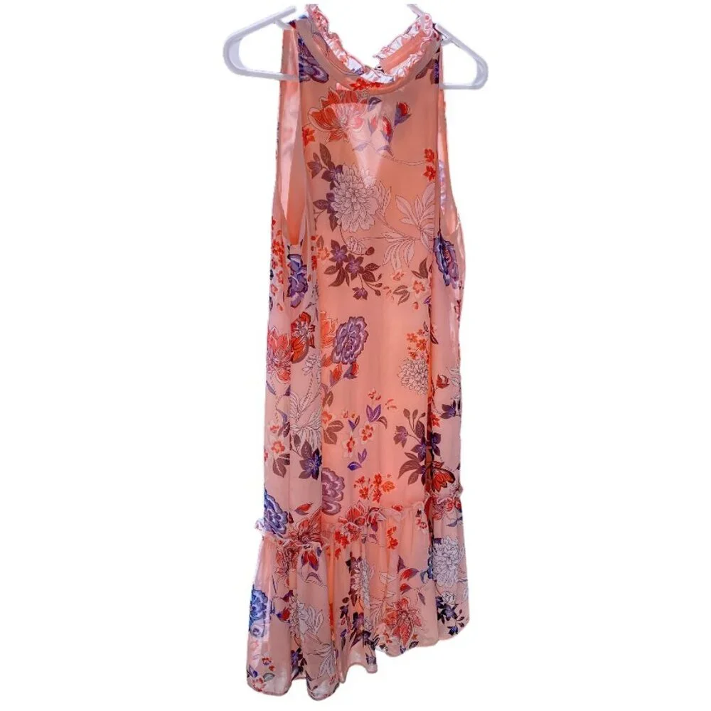 Vince Camuto Sz 8, Pink Floral Halter Mini Dress, Used Great Condition - Picture 3 of 10